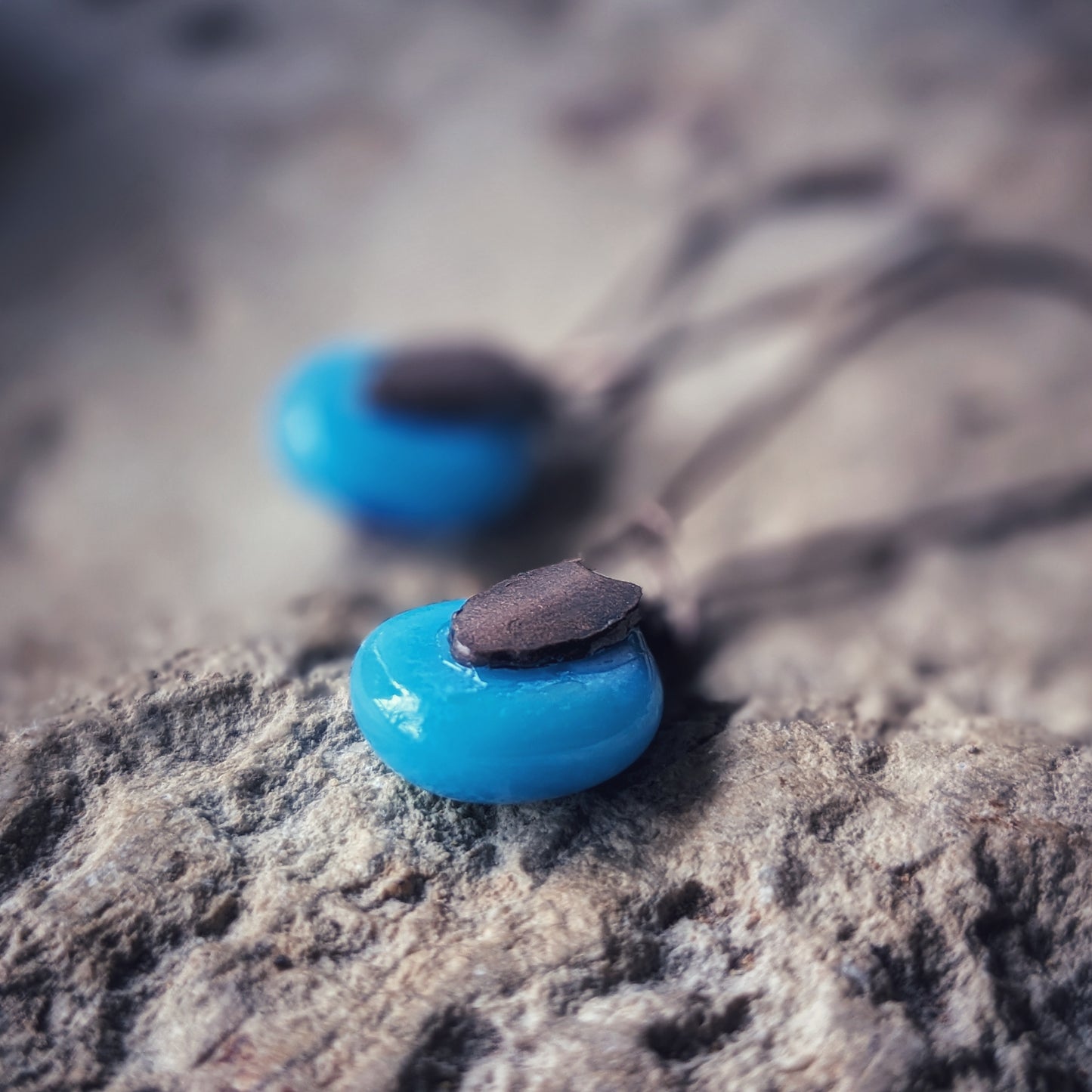 Brocante Days - cyan blue earrings