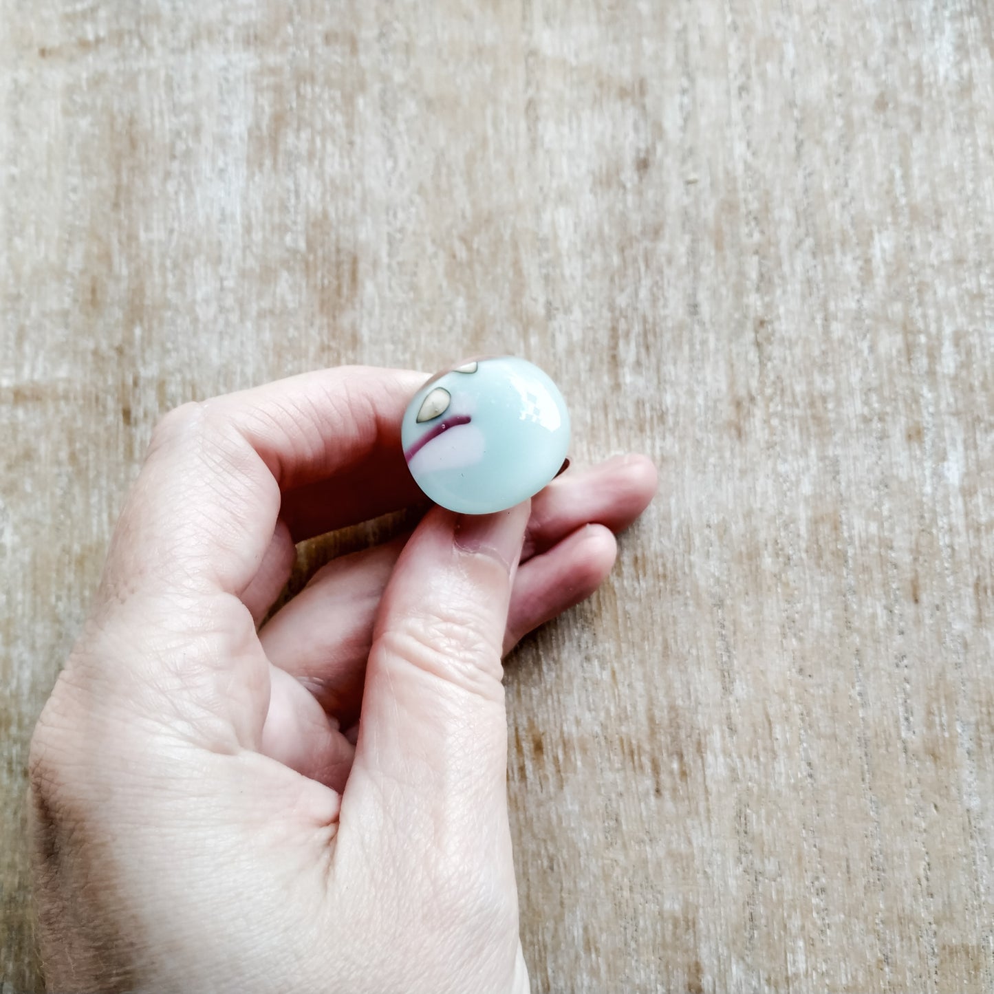Robin's Egg  Blue  Fused Glass Ring