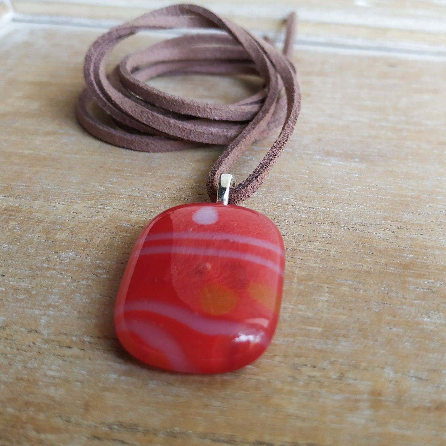 Red Fused Glass Pendant