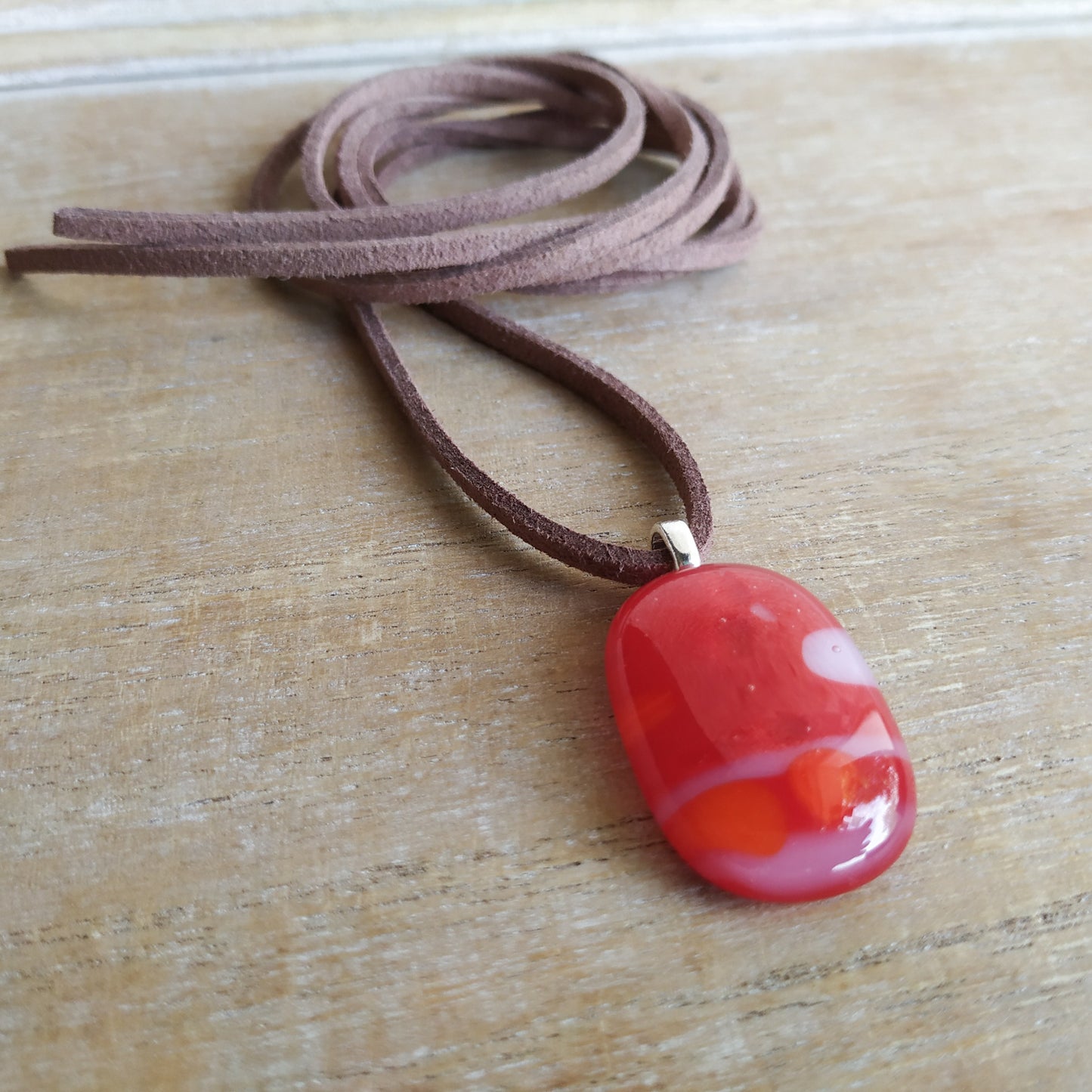 Red Fused Glass Pendant